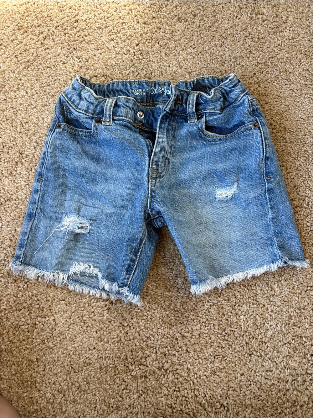 Cat & Jack Light Blue Distressed Denim Shorts